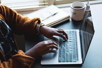 A person using a laptop