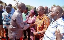 President William Ruto received by Siaya Senator Oburu Odinga and Siaya Governor James Orengo