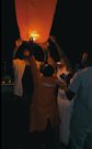 The couple lit sky lanterns to celebrate their love