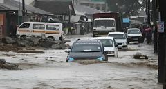 File image of a flooded residential area