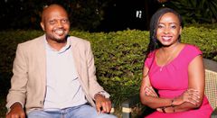 A past photo of CS Moses Kuria and Jacque Maribe