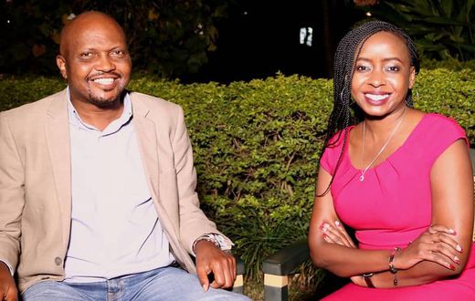 A past photo of CS Moses Kuria and Jacque Maribe