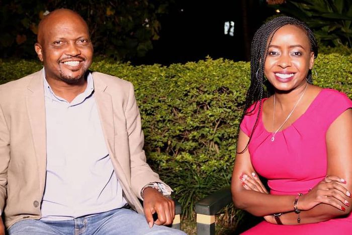 A past photo of CS Moses Kuria and Jacque Maribe