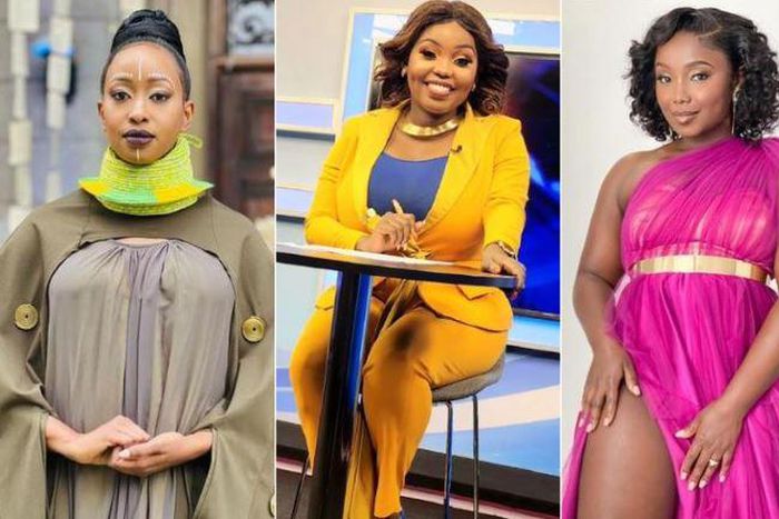 A collage image of Janet Mbugua, Fridah Mwaka and Kate Actress