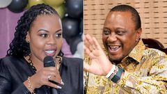 A collage of President Uhuru Kenyatta and Muthoni wa Kirumba
