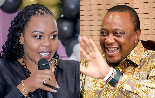 A collage of President Uhuru Kenyatta and Muthoni wa Kirumba
