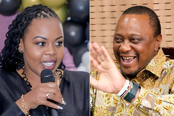 A collage of President Uhuru Kenyatta and Muthoni wa Kirumba