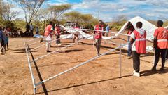 Kenya Red Cross Society setting up a response centre on April 11, 2024