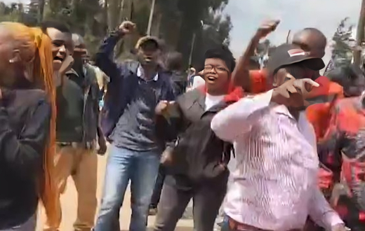 Protests break out outside ACK Nyahururu church where Ruto & Gachagua are attending service