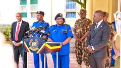 Japheth Koome addressing the media