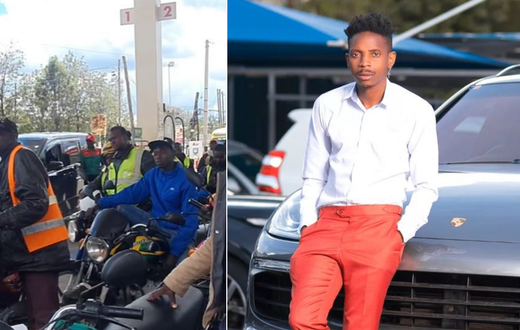 A collage of bodaboda riders and Eric Omondi [Photos: Instagram]