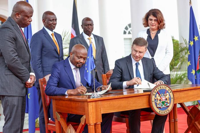 President William Ruto presided over the signing of the EU-Kenya Economic Partnership Agreement briefing, at State House, Nairobi on June 19. 2023