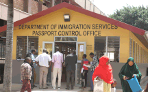 People queing at Immigration Department