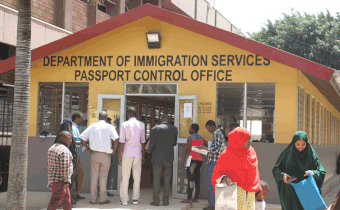 People queing at Immigration Department