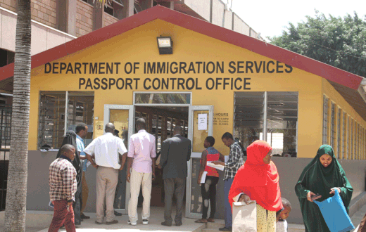People queing at Immigration Department