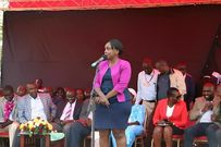 Linda Oguttu addressing people