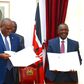Treasury CS Njuguna Ndung'u and AfriExim President Benedict Oramah signing a Sh400 billion loan at State House on May 2, 2023