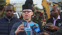 Government Spokesperson Isaac Mwaura addresses journalists in Nakuru County