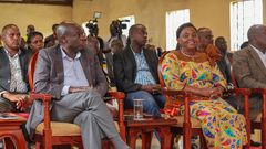 Pastor Dorcas Rigathi and DP Rigathi Gachagua at Kiamariga PEFA Church in Mathira Constituency on Sunday.