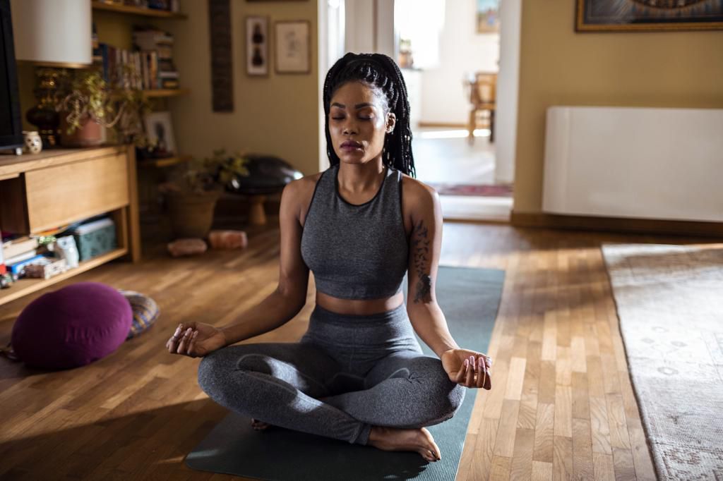 An African woman in meditation