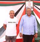 Former President Uhuru Kenyatta with Omar Boga