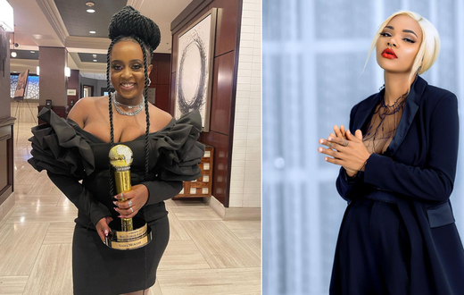 A collage of singer Nadia Mukami and Tanzanian rapper Rosa Ree