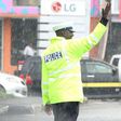 A police officer directing traffic
