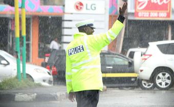 A police officer directing traffic