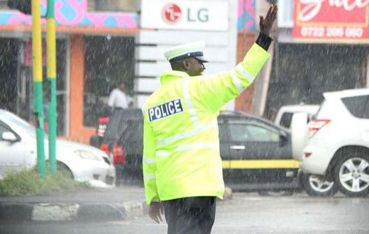A police officer directing traffic