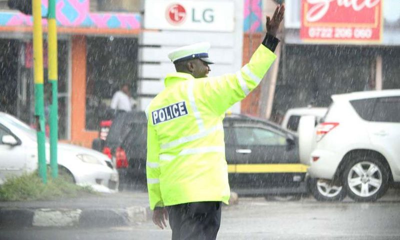A police officer directing traffic