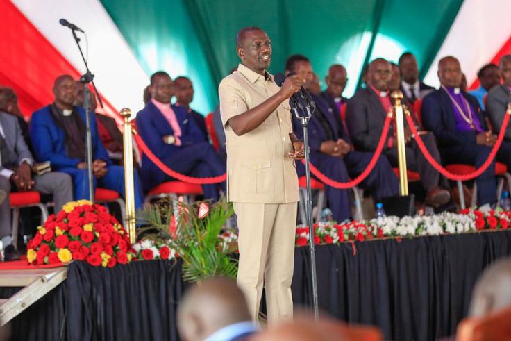 President William Ruto during a church service in Sotik, Bomet County on Sunday, November 19, 2023