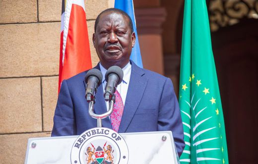 Former PM Raila Odinga during a joint press conference on June 5, 2024