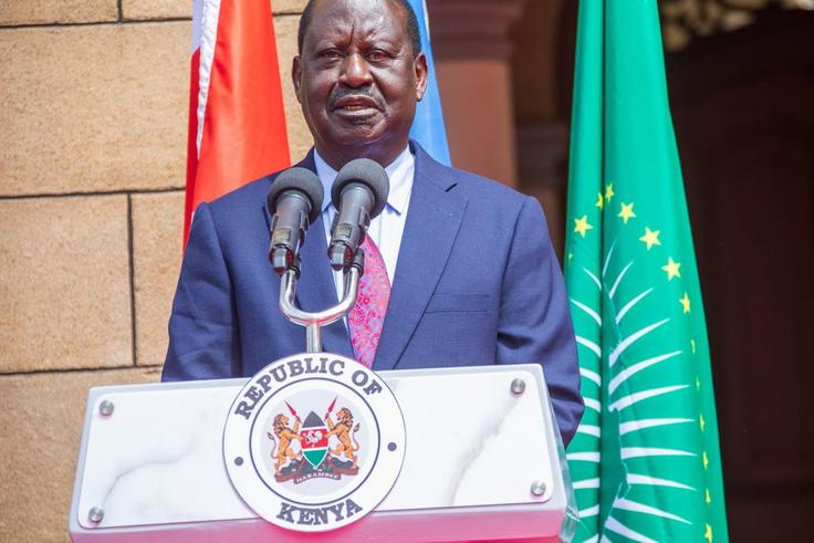 Former PM Raila Odinga during a joint press conference on June 5, 2024