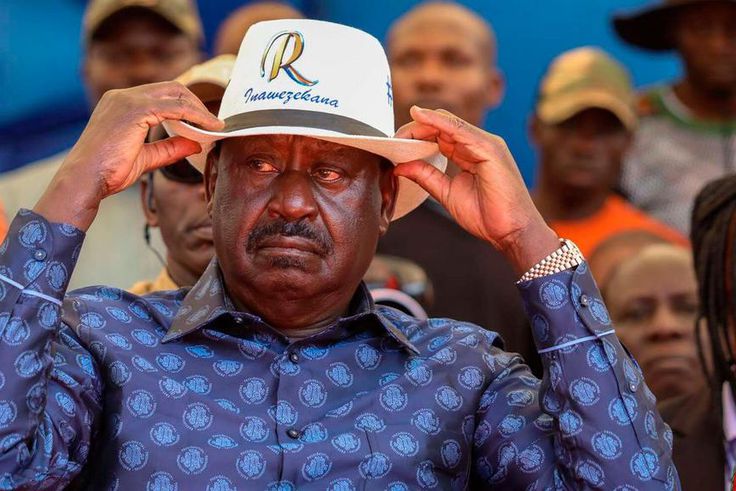 Azimio la Umoja leader Raila Odinga at the Kamukunji grounds in Nairobi-