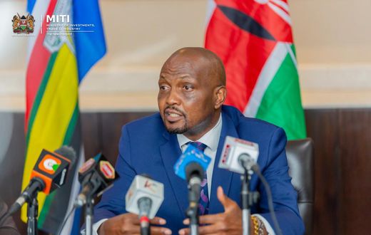 Trade and Investment CS Moses Kuria during a past media briefing