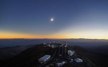 The sky at totality resembles twilight, not the deep darkness of midnight. Even so, totality could be dark enough to reveal the Devil comet on April 8.ESO/R. Lucchesi/Wikimedia Commons