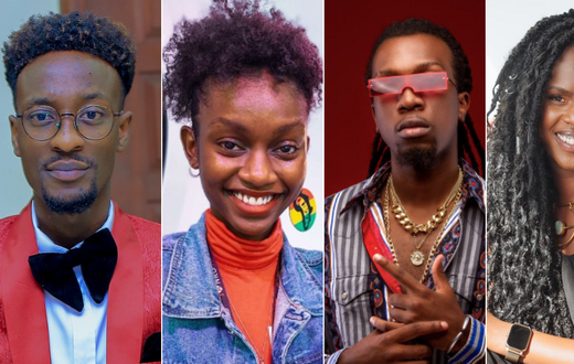 A collage of Mike Muchiri, Natalie Githinji, Charisma and Julia Gaitho