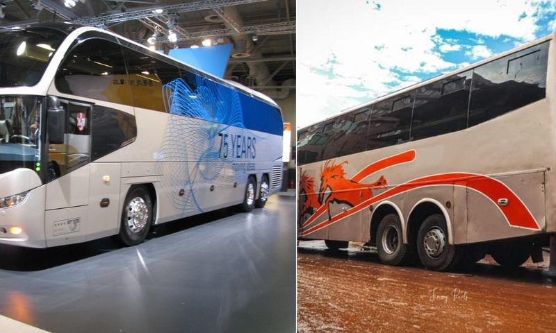 Buses with extra set of rear wheels