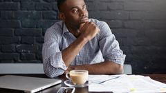 A man thinking about his money