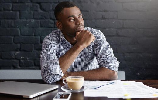 A man thinking about his money