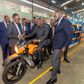 President William Ruto takes a test drive on an electric motorcycle during a visit to Roam Park, an electric motorcycle assembly plant in Industrial Area, Nairobi, July 25, 2023