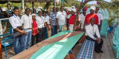 Retired President Uhuru Kenyatta at the coastal city of Mombasa over the weekend, where he visited The Moorings, Kenya's first floating restaurant.