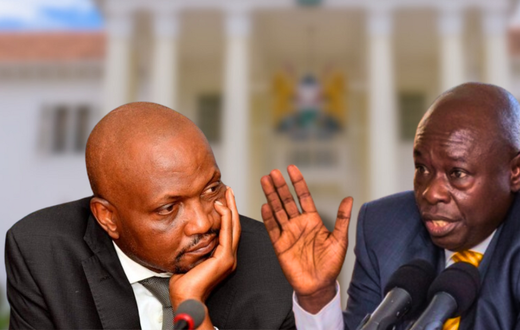A collage of Trade CS Moses Kuria and Deputy President Rigathi Gachagua