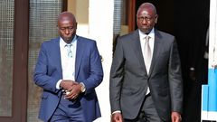 File image of President William Ruto and DP Rigathi Gachagua at the Kakamega State Lodge during a visit to Western Kenya on August 30, 2023.