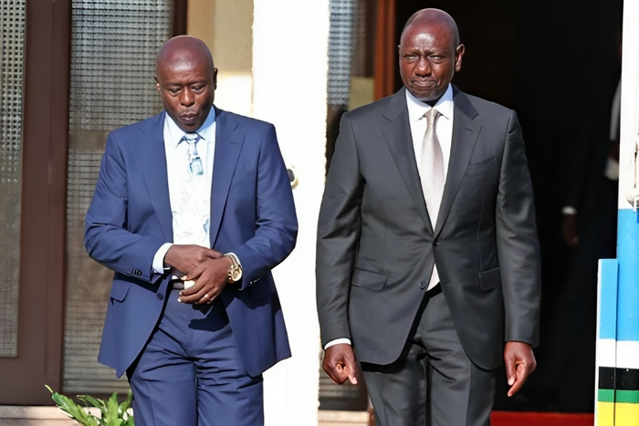 File image of President William Ruto and DP Rigathi Gachagua at the Kakamega State Lodge during a visit to Western Kenya on August 30, 2023.
