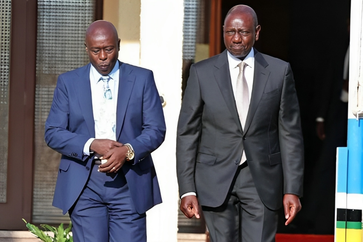 File image of President William Ruto and DP Rigathi Gachagua at the Kakamega State Lodge during a visit to Western Kenya on August 30, 2023.