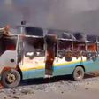 The bus that was torched by goons along Ngong Road in Nairobi on Tuesday, May 2, 2023, when anti-government protests called for by Azimio la Umoja - One Kenya resumed