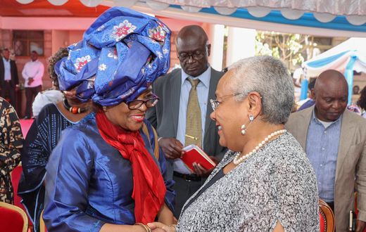 Dr Barbara Odudu Magoha with former First Lady Margaret Kenyatta on January 31, 2022