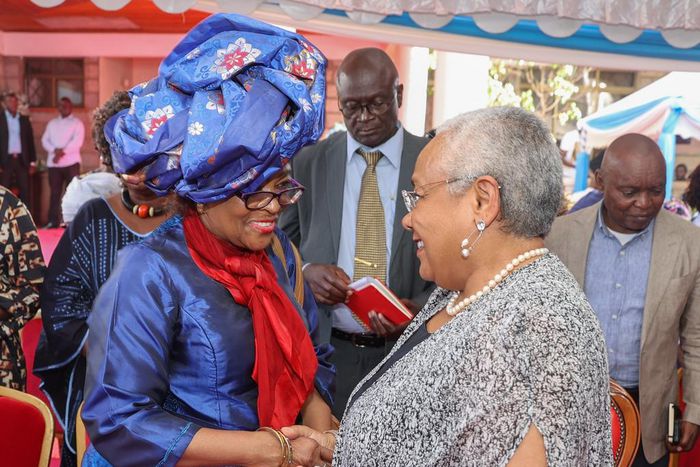 Dr Barbara Odudu Magoha with former First Lady Margaret Kenyatta on January 31, 2022