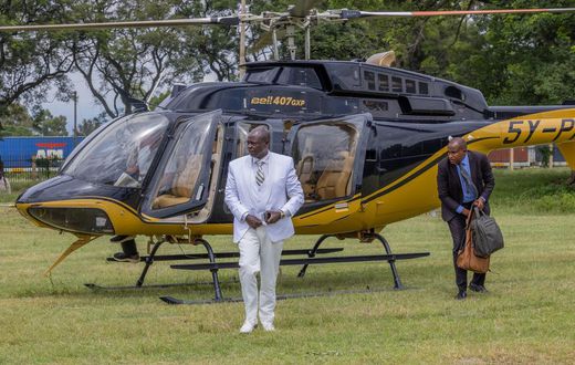Deputy President Rigathi Gachagua arrives at the Akorino Annual Prayer Conference 2024 at Nakuru Boys' High School in Nakuru County